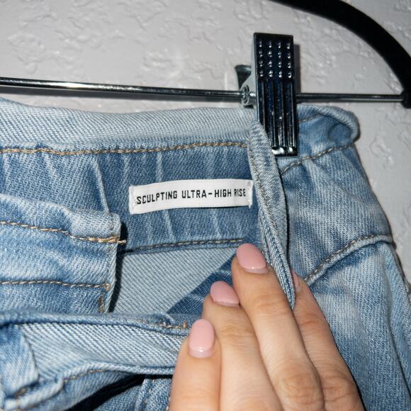 William Rast Blue Distressed Sculpting Ultra High Rise Jeans 27 - Picture 6 of 10